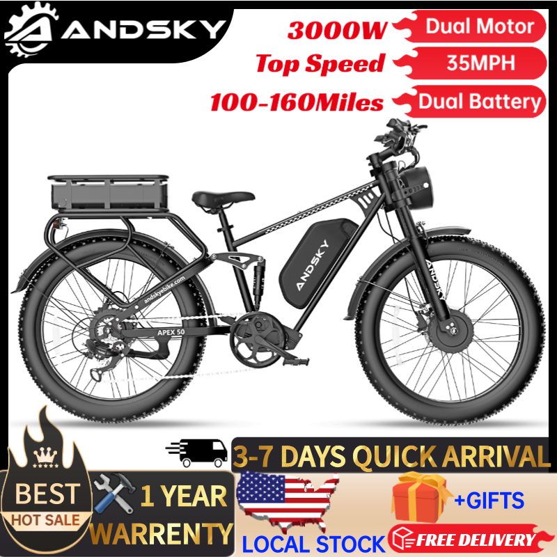 Электровелосипед ANDSKY Apex50 – обзор и цена 48V 1500W Rear Hub Motor With Battery
